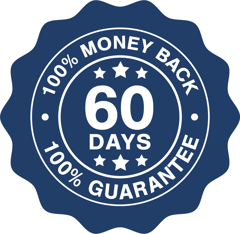 60-day money-back guarantee seal