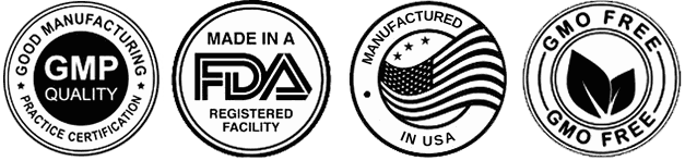 The certification icon row supplied with the pack